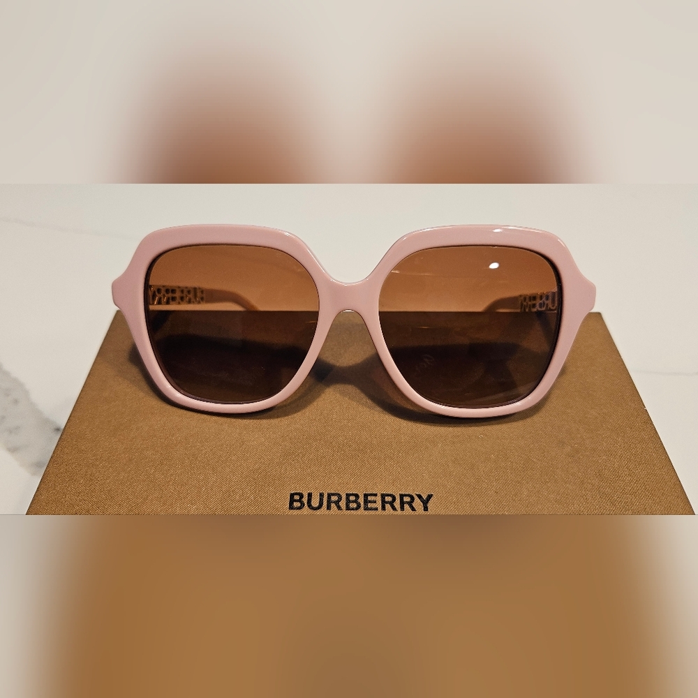 Burberry Soft Pink and Gols Square Sunglasses